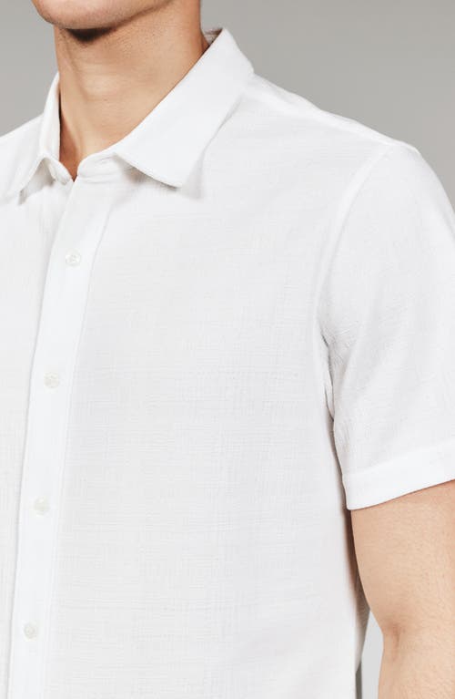 7 Diamonds Camino Short Sleeve Knit Button-up Shirt In White