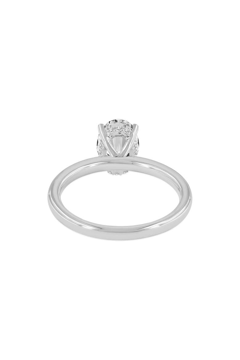 Anastasia 14K Gold Oval Cut Solitaire Hidden Halo Ring - 1.55 Ct, Alternate, color, 14K White Gold