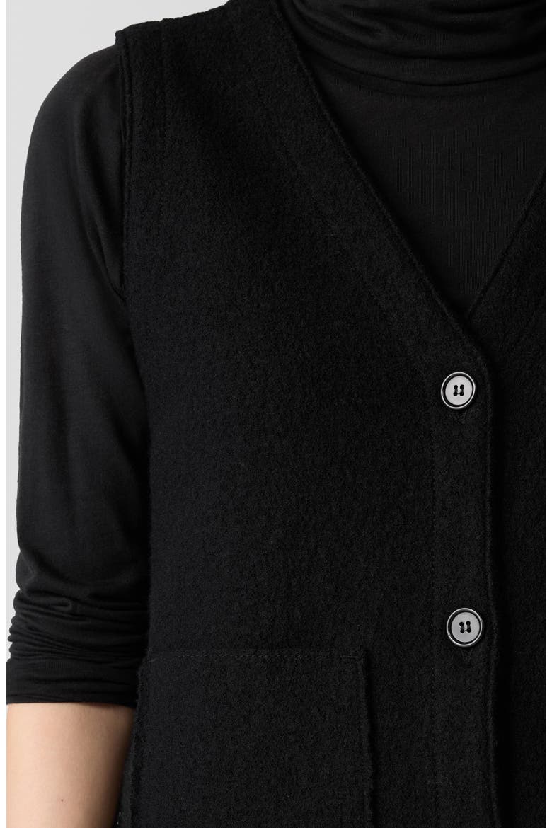 Button Front Wool Vest, Alternate, color, BLACK
