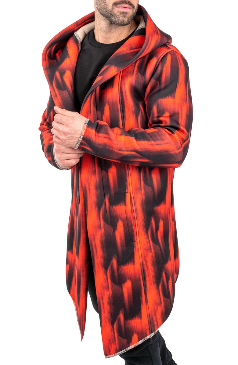 Maceoo Hooded Longline Jacket, Alternate, color, Red