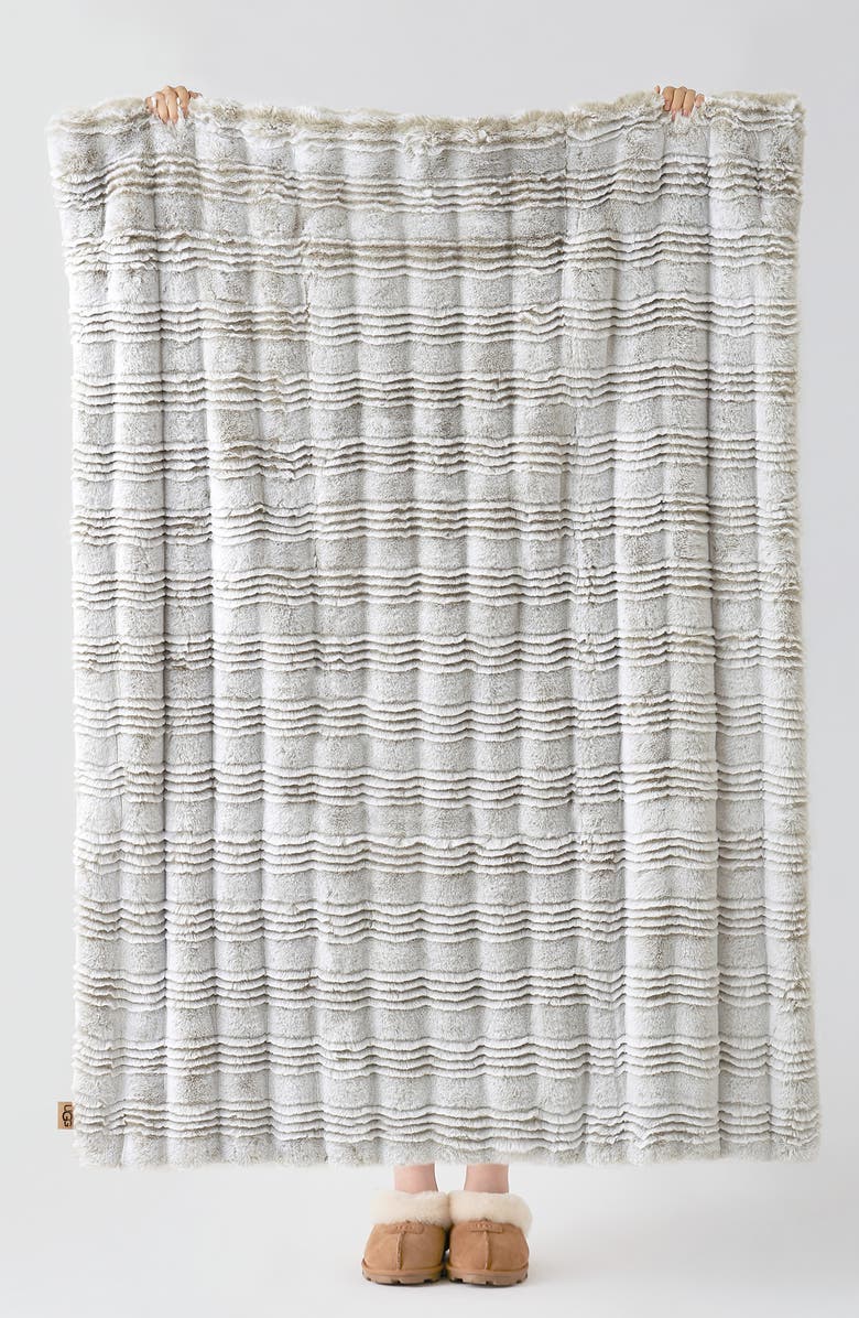 UGG<sup>®</sup> Marli Faux Fur Throw Blanket, Alternate, color,