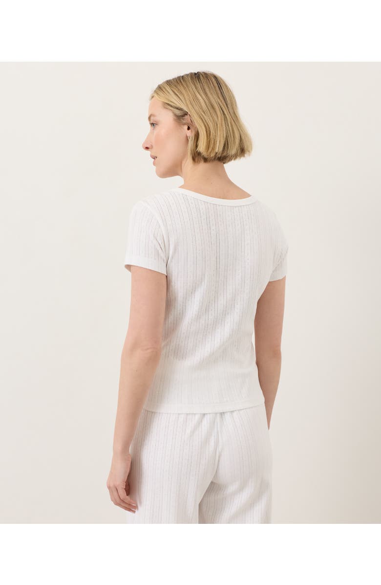Pact Organic Cotton Pointelle Scoop Neck Tee, Alternate, color, White