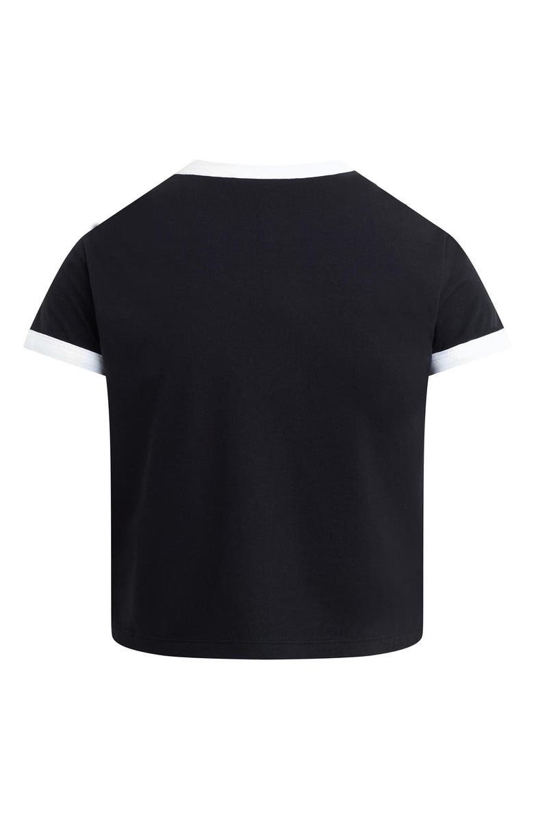 Favorite Daughter Logo Crop Ringer T-Shirt, Alternate, color, Black/ Off White