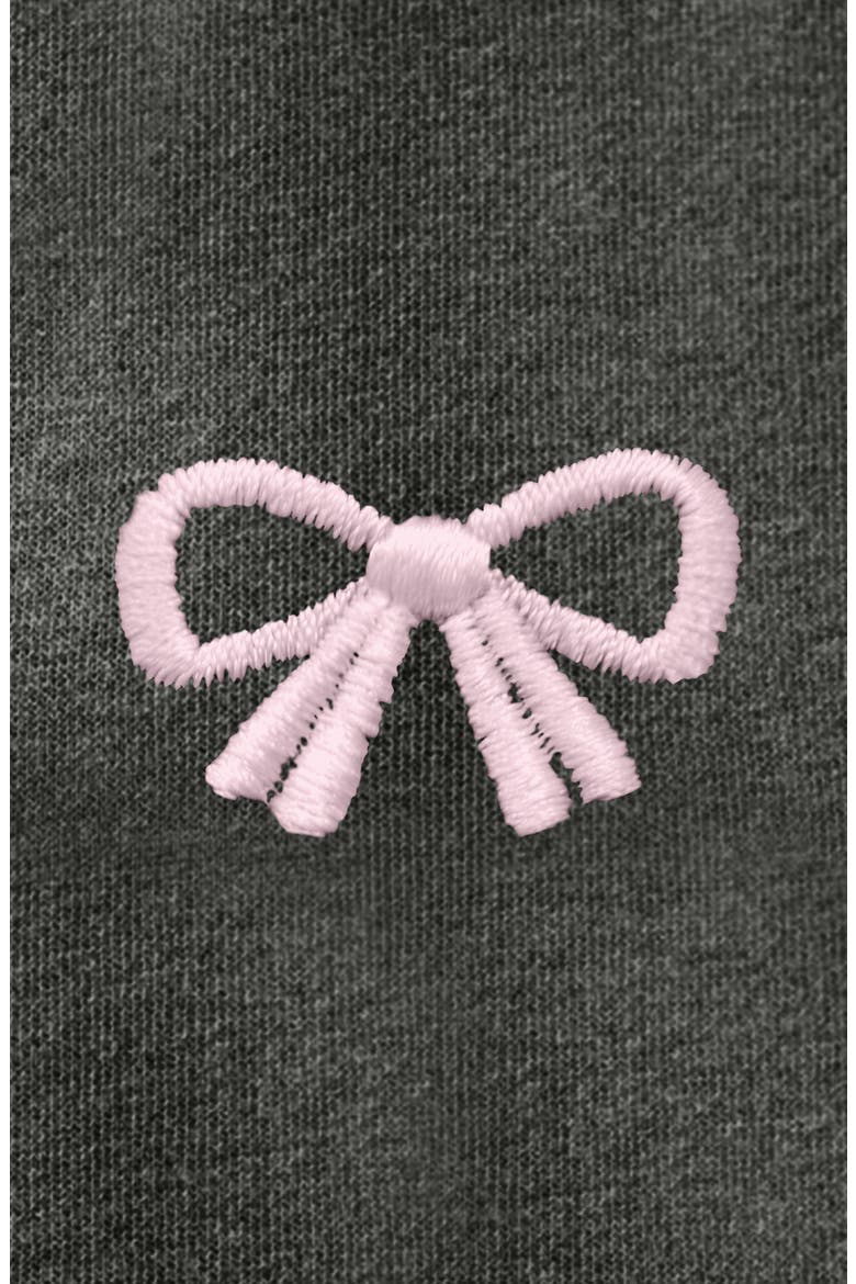Bow Fleece Zip Hoodie, Alternate, color, Shadow