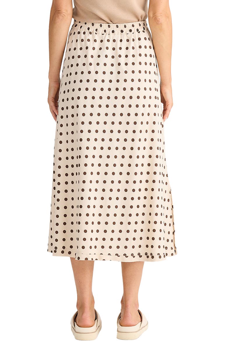 Brave+True Oakley Print Cotton Skirt, Alternate, color, Ivory/ Chocolate Polka Dot