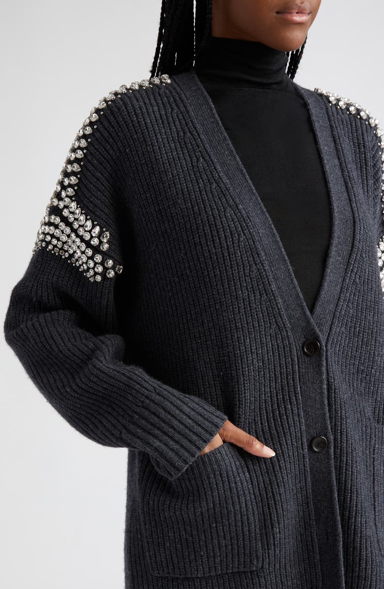 A.L.C. Camille Rhinestone Merino Wool Cardigan, Alternate, color,