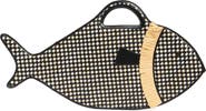 STAUD Cleo Fish Woven Raffia Basket Bag