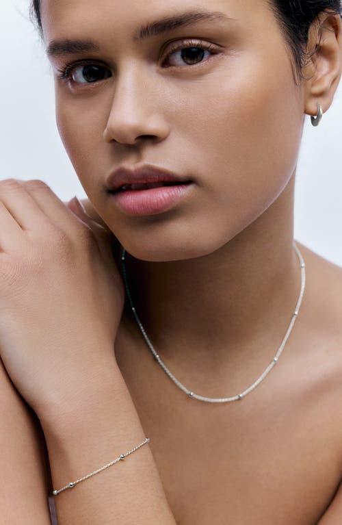 Monica Vinader Beaded Rope Chain Necklace In Metallic