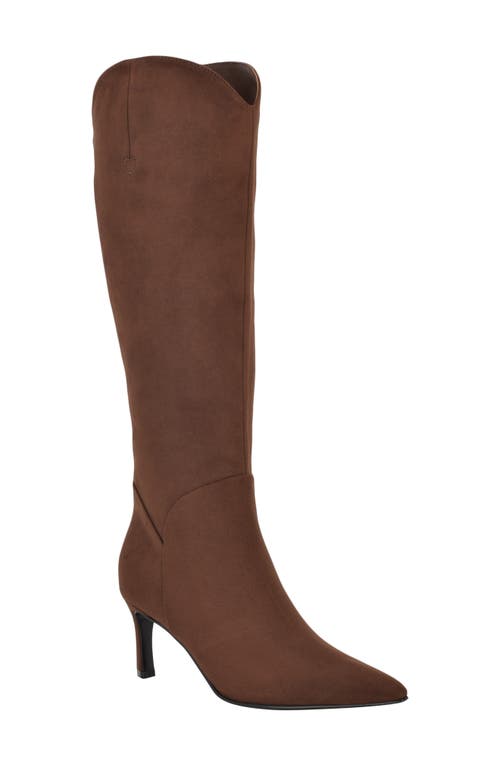 Guess Women's Palisa Wide Calf Tall Kitten Heel Dress Boots In Brown