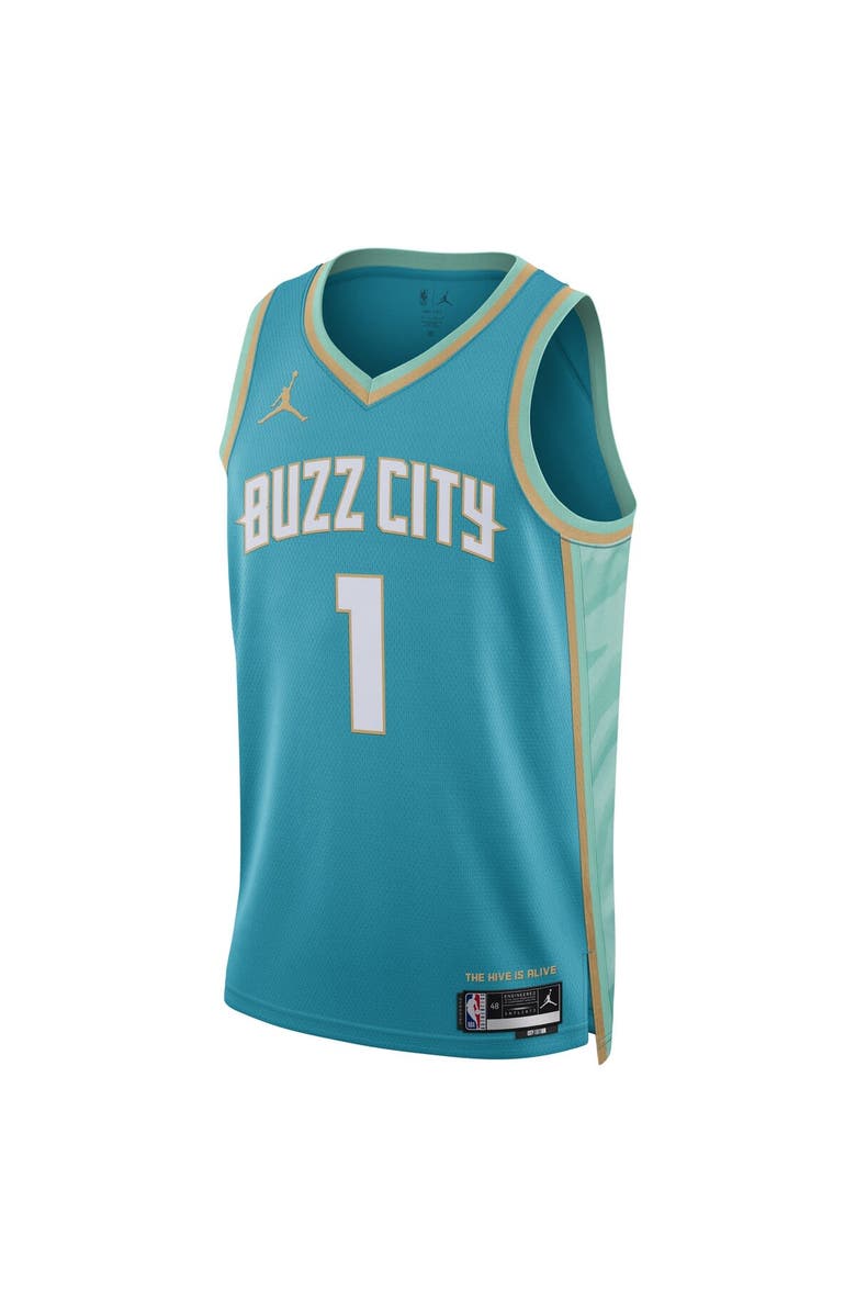 Jordan Brand Unisex Jordan Brand LaMelo Ball Teal Charlotte Hornets 2023/24 Swingman Jersey - City Edition, Alternate, color, 