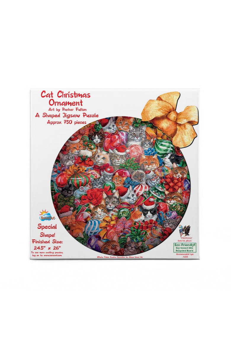 Sunsout Cat Christmas ornament 750 piece Jigsaw Puzzle for Adults Special Shape, Alternate, color, Multicolor