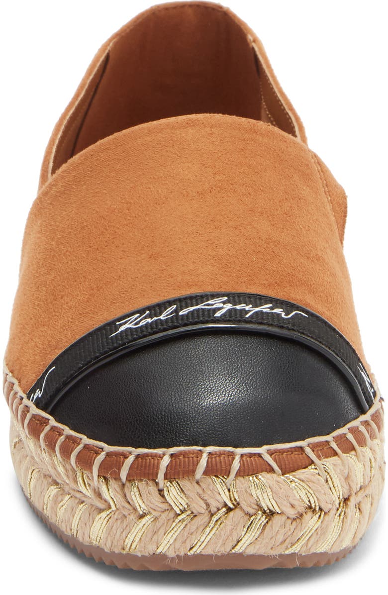 KARL LAGERFELD PARIS Montella Espadrille Flat, Alternate, color, Tan/ Black