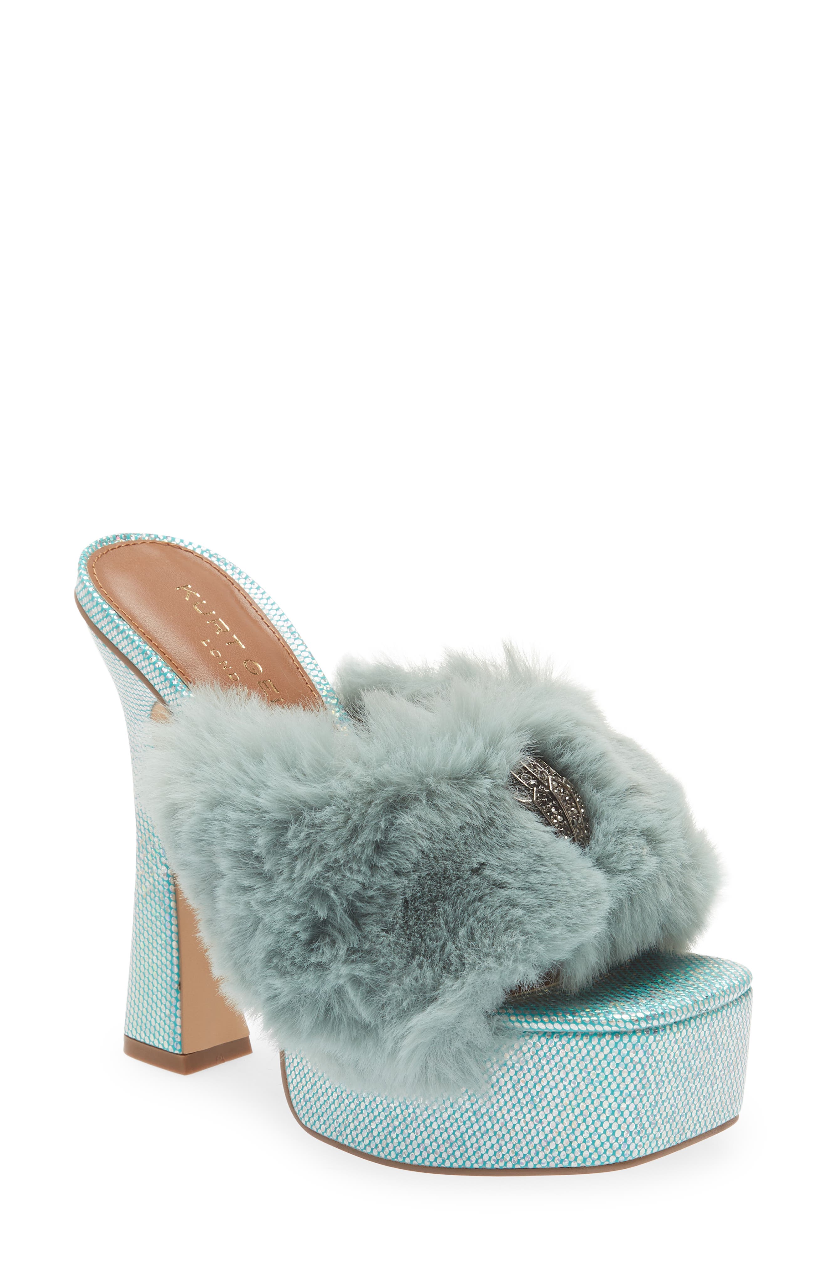Kurt Geiger London Kensington Faux Fur Platform Sandal, Main, color, 