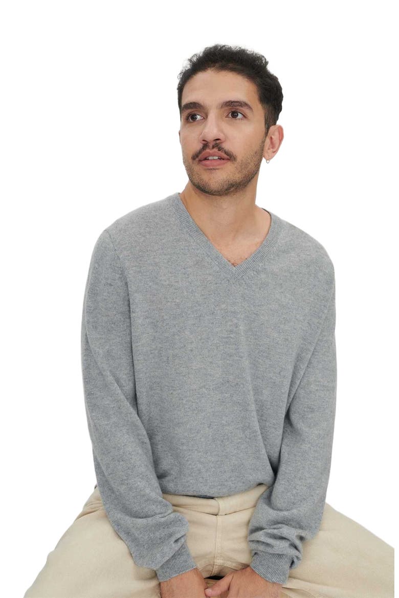 Essential V-Neck Cashmere Sweater, Alternate, color, vapor blue