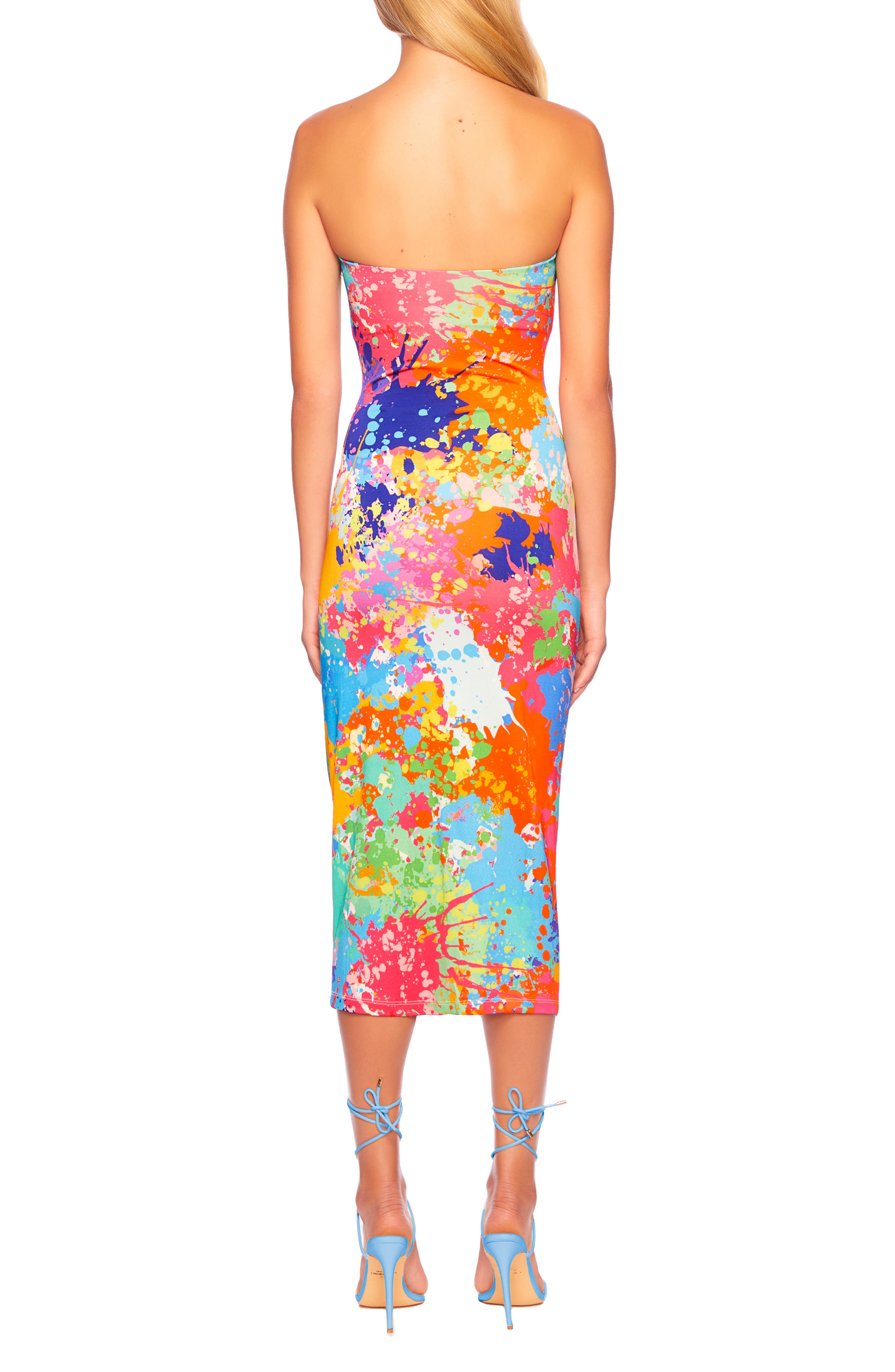 Susana Monaco Splatter Print Midi Tube Dress (Women) | Nordstromrack