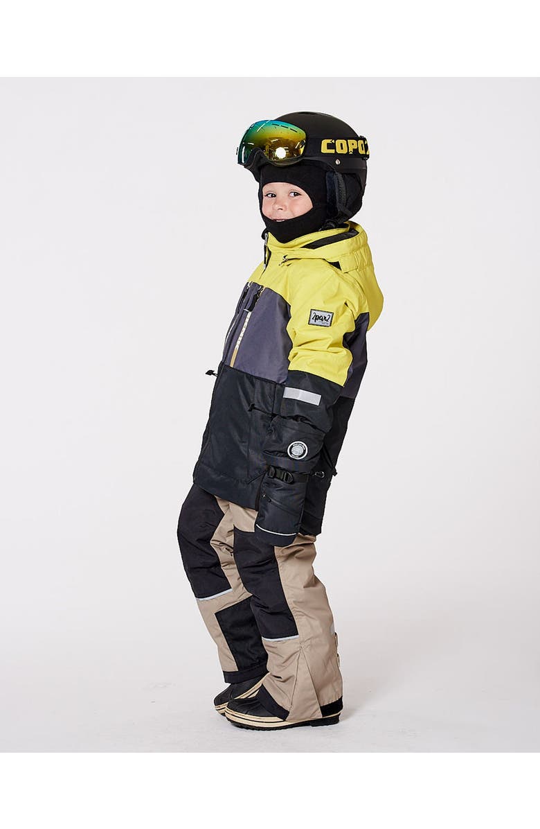 Deux par Deux Two-Piece Teknik Snowsuit Colorblocked, Main, color, Light Khaki Green