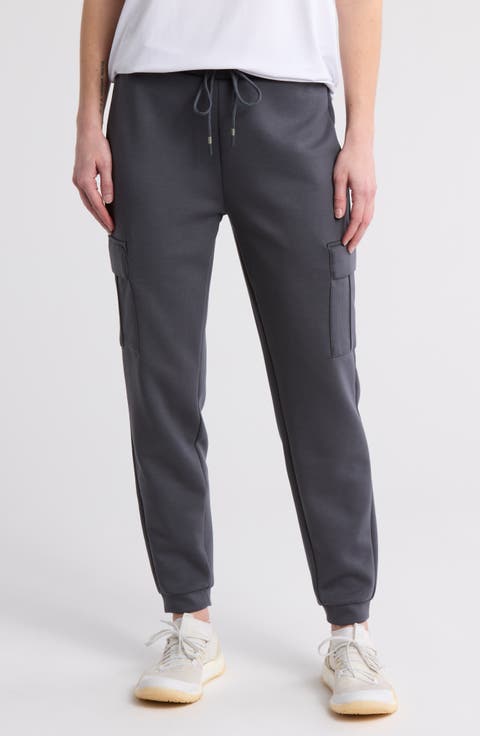 Drawstring Scuba Knit Cargo Joggers