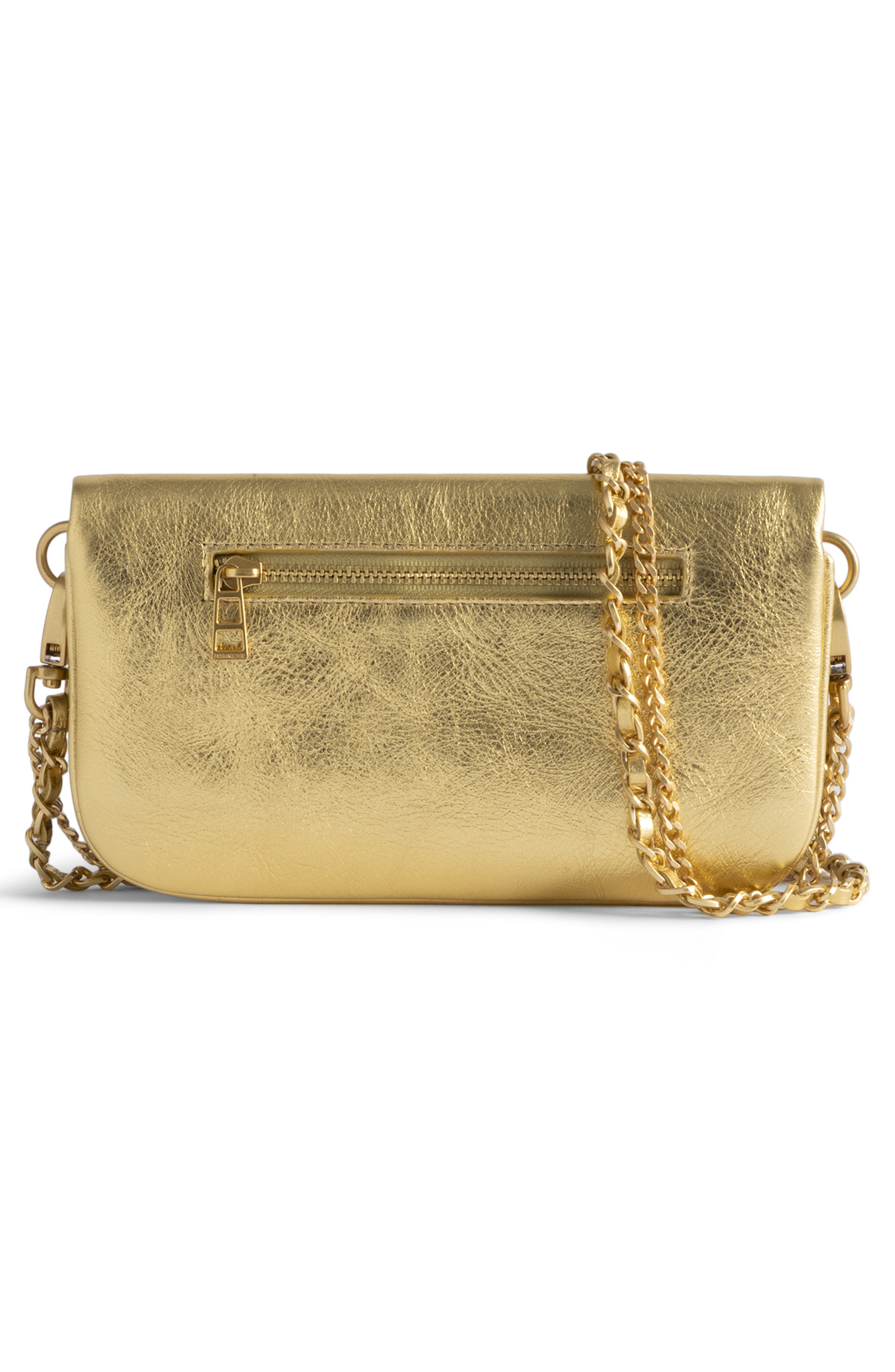 Zadig & Voltaire Rock Vintage Metallic Crossbody Bag, Alternate, color, 