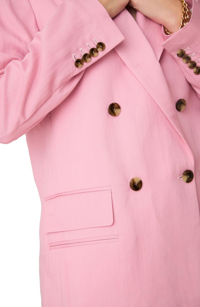 NEXT Tailored Double Breasted Blazer, Alternate, color, Pink