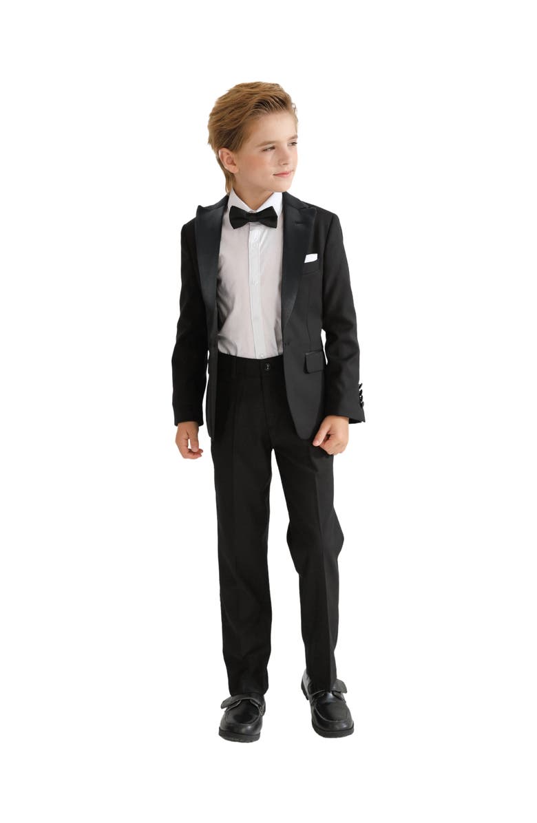 MOUSTACHE Peak Lapel Suit, Alternate, color, Black