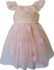 Popatu Kids' Flutter Collar 3D Bow Party Dress