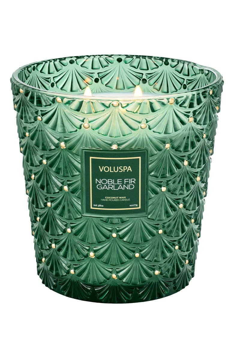 Voluspa Noble Fir Garland Three-Wick Hearth Candle, Alternate, color, Noble Fir Garland