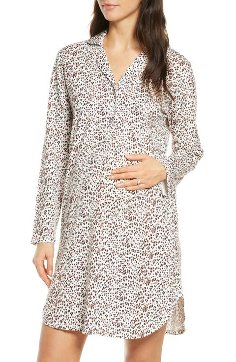Luxe Animal Print Maternity/Nursing Nightshirt