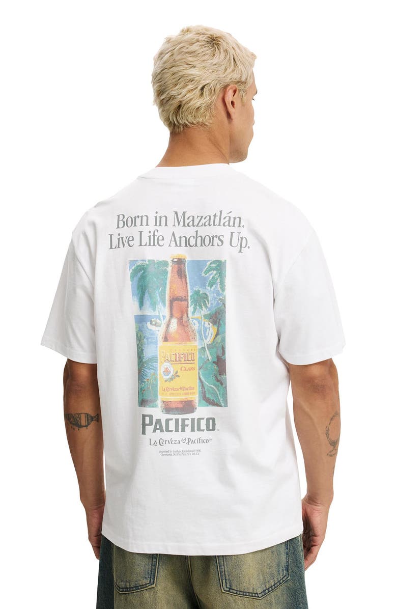 Cotton On Men's Loose Fit License T-Shirt, Alternate, color, Lcn Con White  Pacifico -