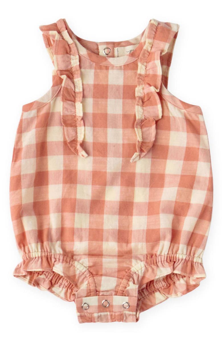 Pehr Checkmate Flutter Bodysuit, Main, color, Melon