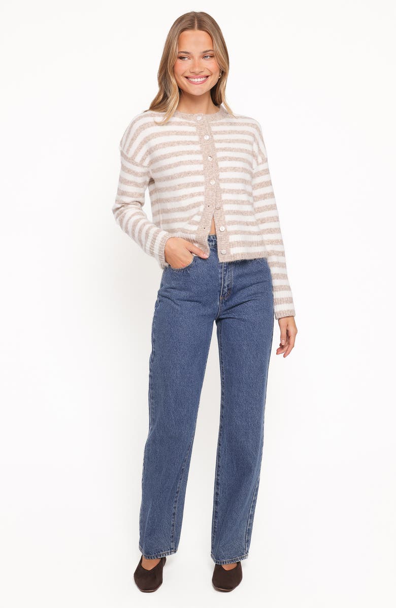 Petal & Pup Dean Stripe Cardigan, Alternate, color, White/ Beige