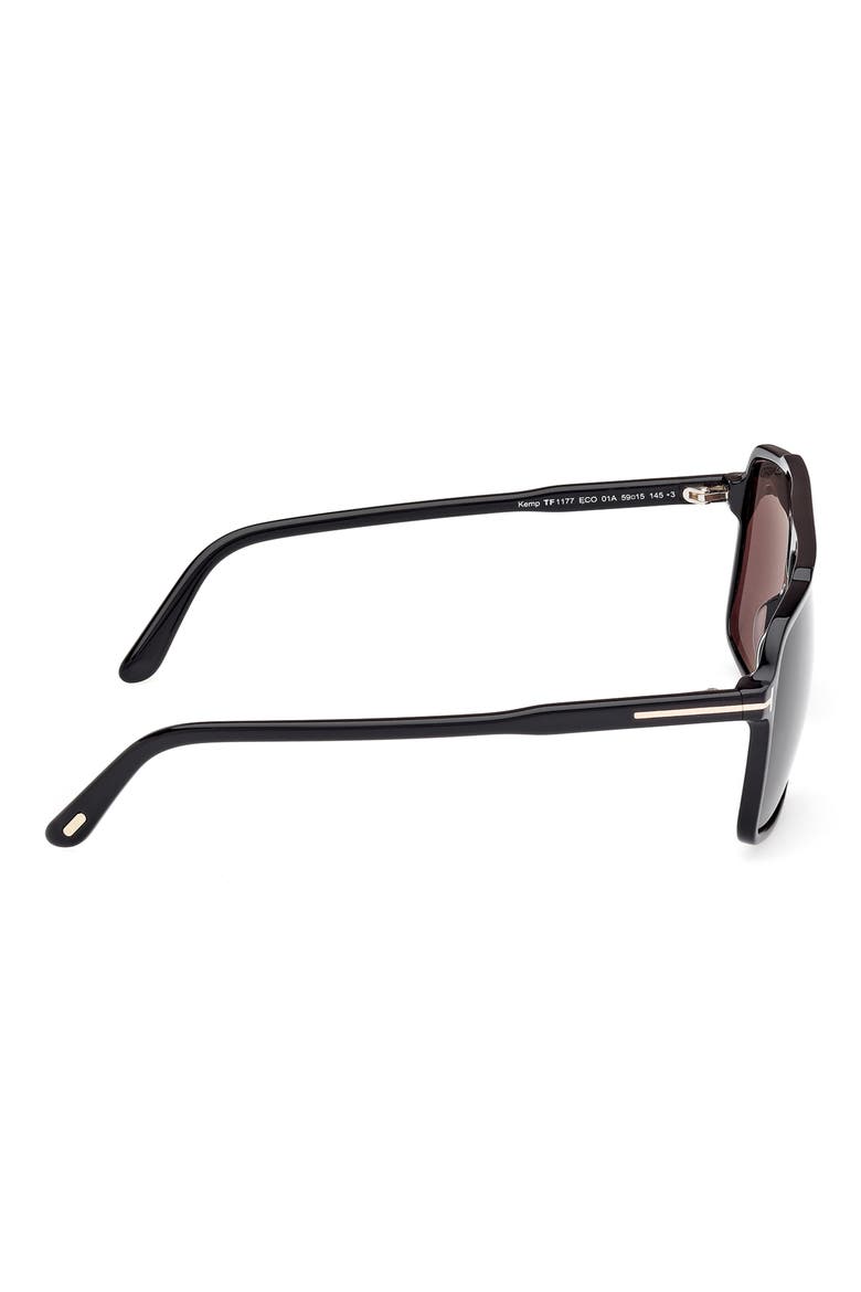 Kemp 59mm Navigator Sunglasses, Alternate, color, SHINY BLACK/ ECO/ SMOKE LENSES