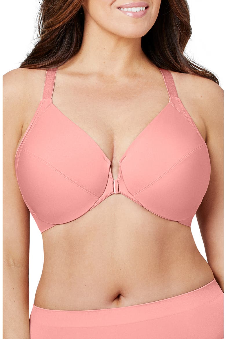 WonderWire® Front Close Smoothing Underwire Bra, Main, color, BRANDIED APRICOT