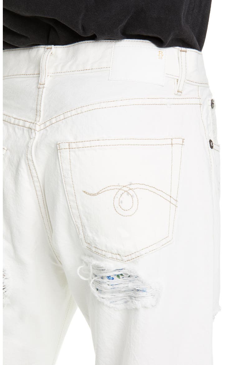 High Waist Ripped Boyfriend Jeans, Alternate, color, NOLLIE WHITE