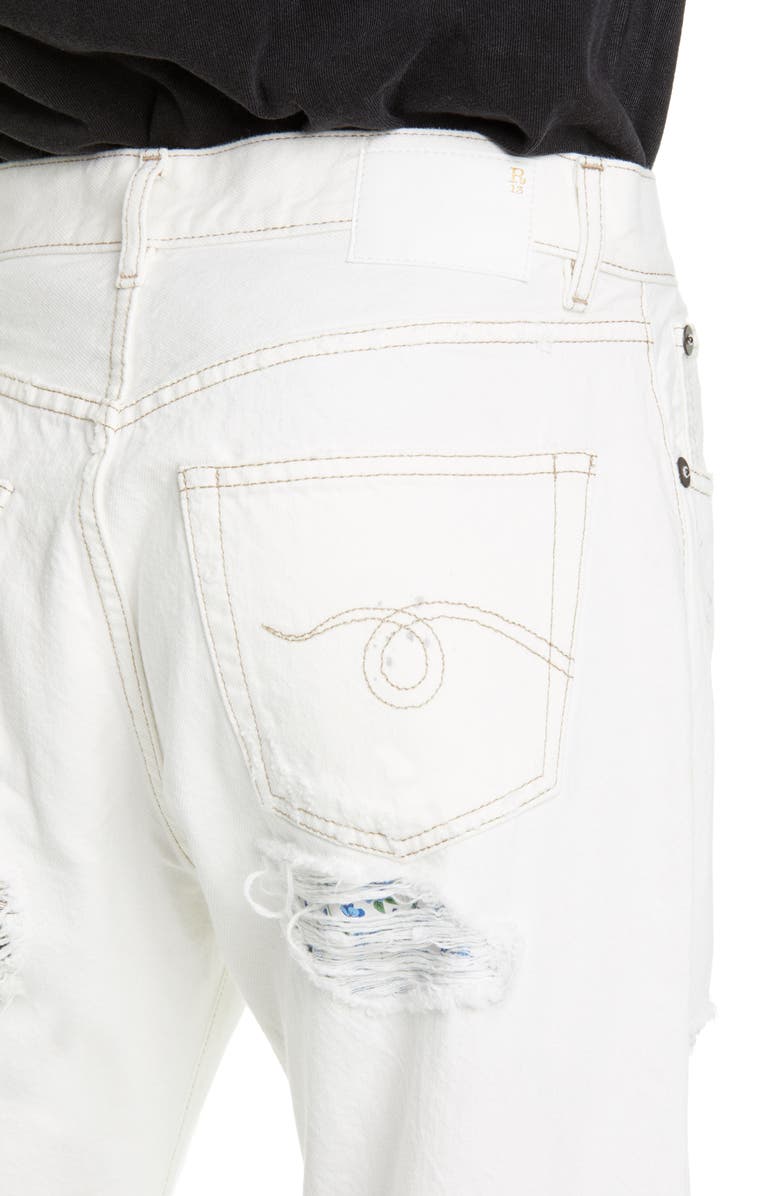 R13 High Waist Ripped Boyfriend Jeans, Alternate, color, 