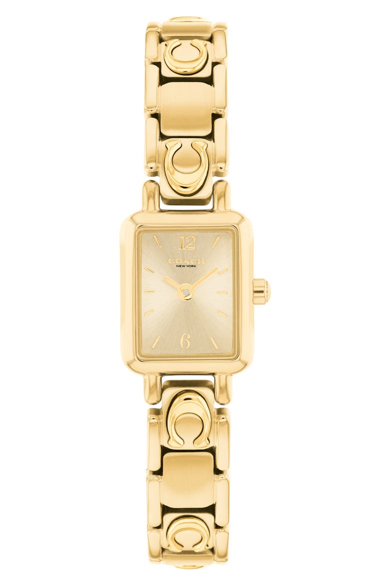 Mara Tank Goldtone Bracelet Watch, 15.5mm x 19mm, Main, color, GOLD