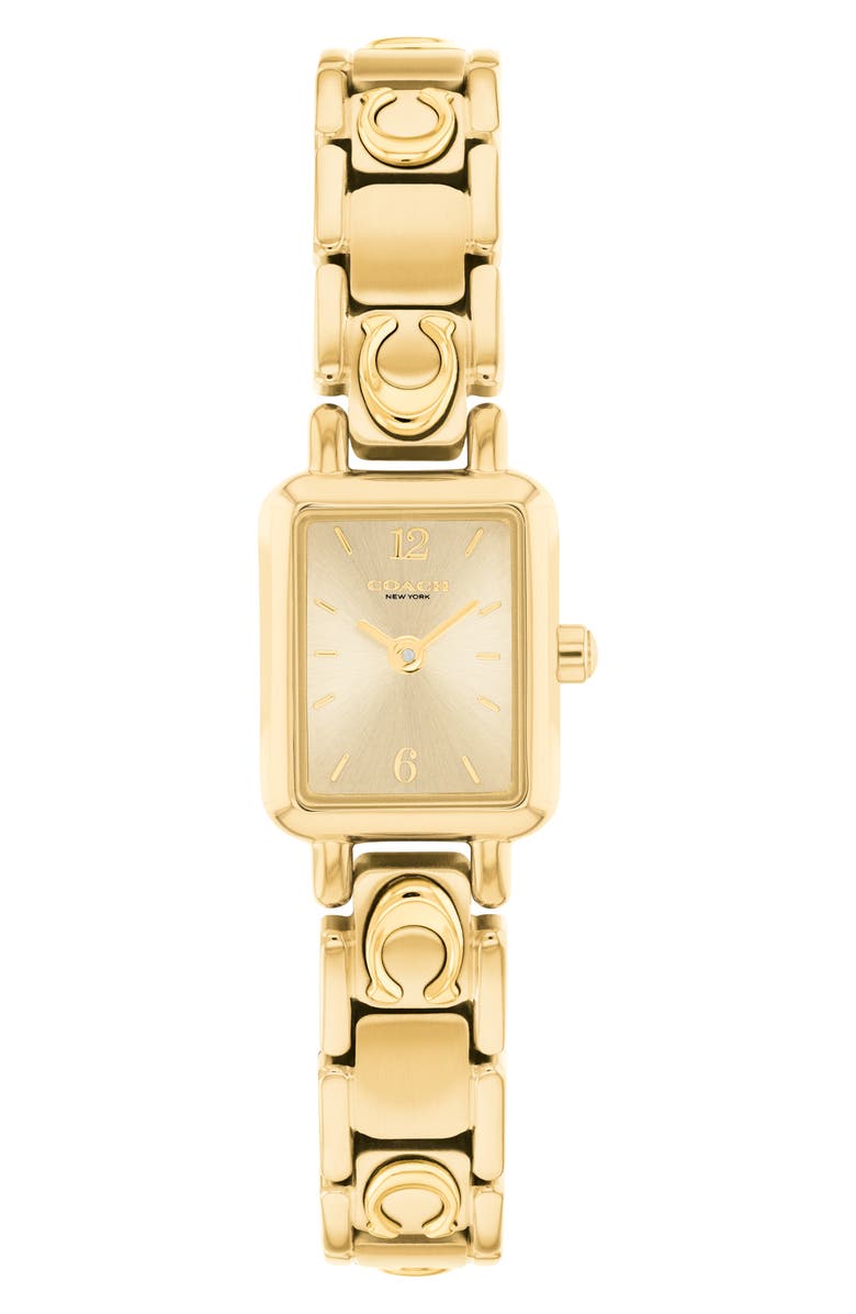 COACH Mara Tank Goldtone Bracelet Watch, 15.5mm x 19mm, Main, color, 