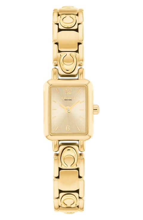 Mara Tank Goldtone Bracelet Watch, 15.5mm x 19mm
