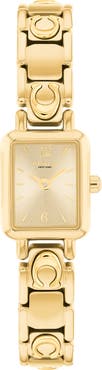COACH Mara Tank Goldtone Bracelet Watch, 15.5mm x 19mm