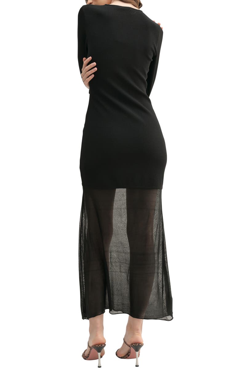 Lush Mixed Media Long Sleeve Maxi Dress, Alternate, color, 