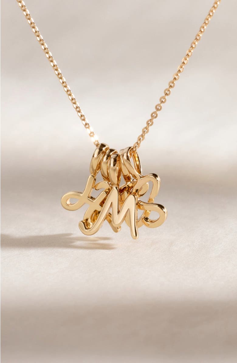 MADE BY MARY Script Initial Charm Gold Vermeil, Alternate, color, Gold Vermeil Initial J