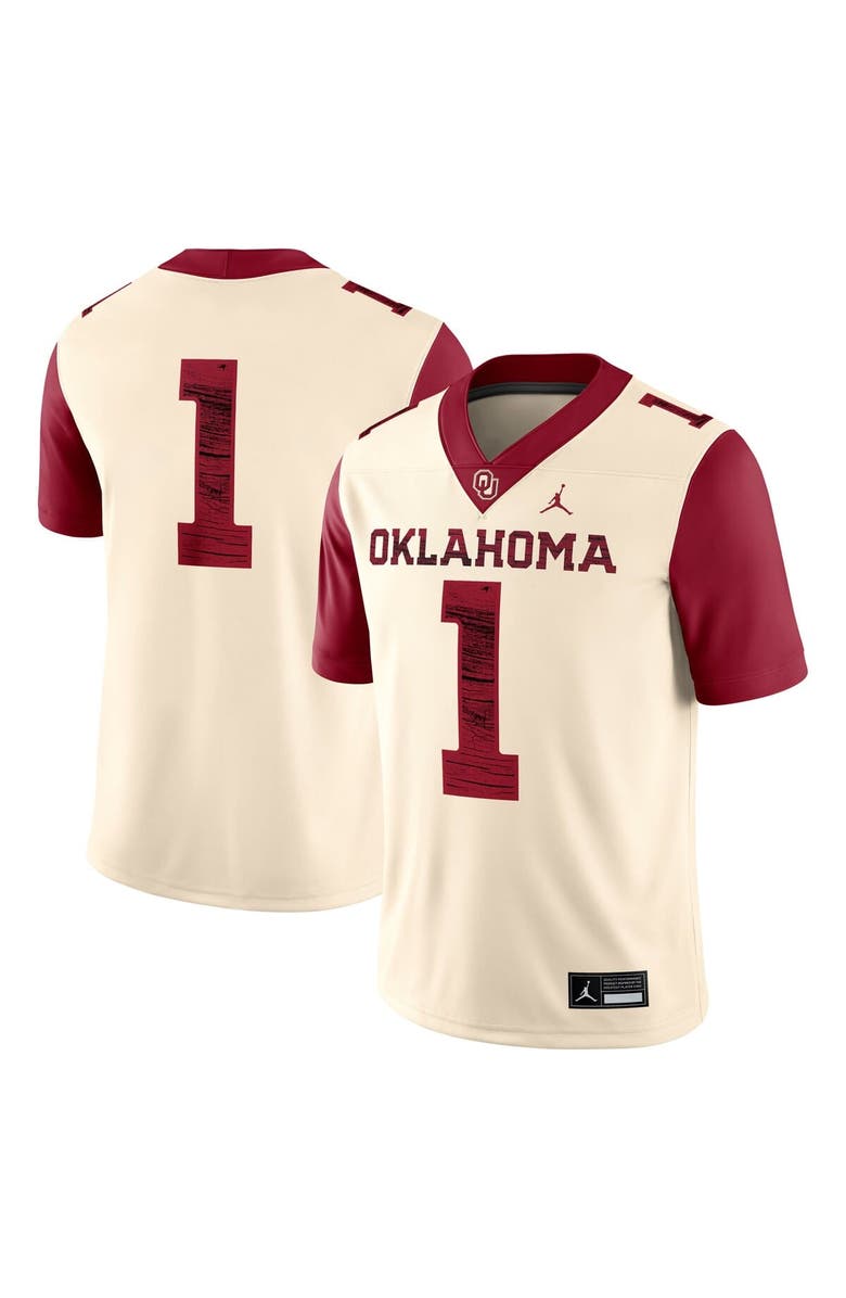 Jordan Brand Men's Jordan Brand #1 Natural Oklahoma Sooners Alternate Game Jersey, Main, color, Natural