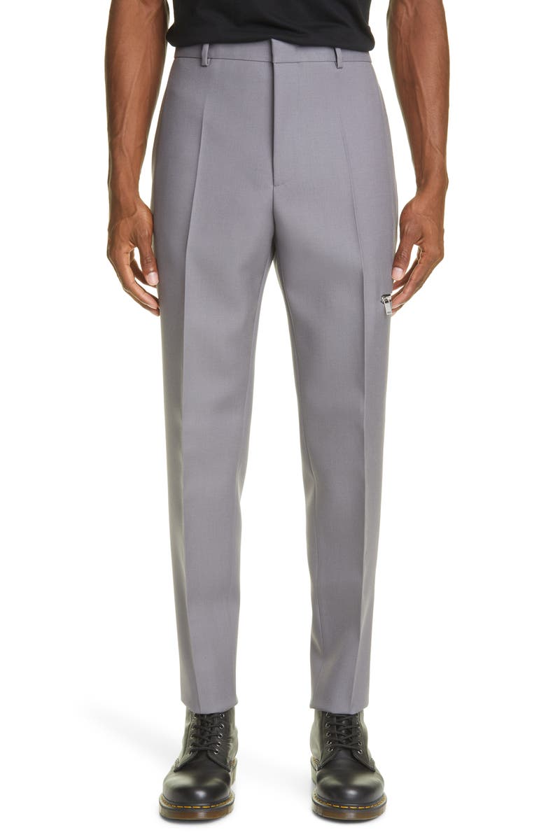 Jil Sander Wool Slim Trousers, Main, color, Lilac Grey