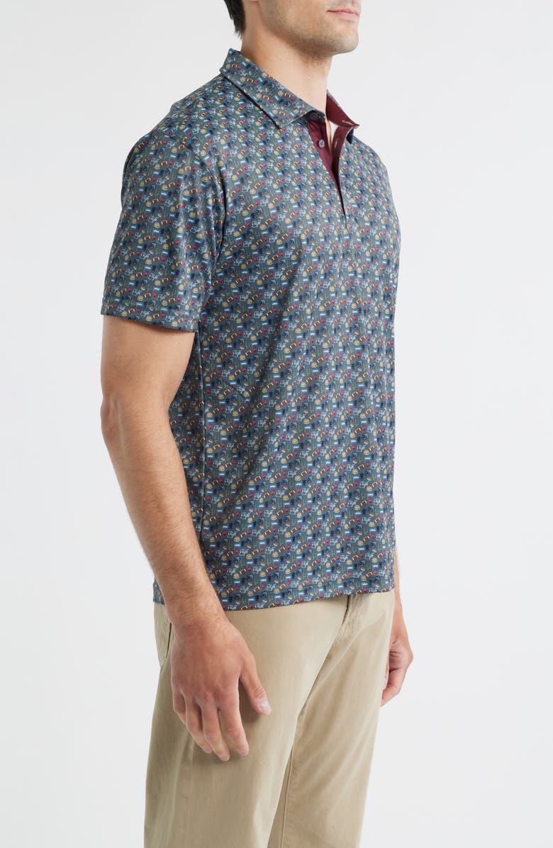 Swannies Joe Football Pattern Polo, Alternate, color, Graphite