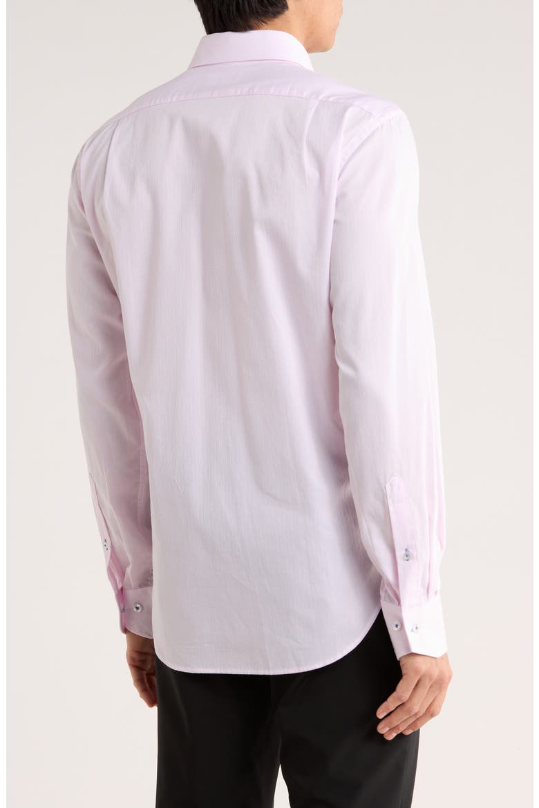 Trim Fit Textured Cotton Dress Shirt, Alternate, color, PINK
