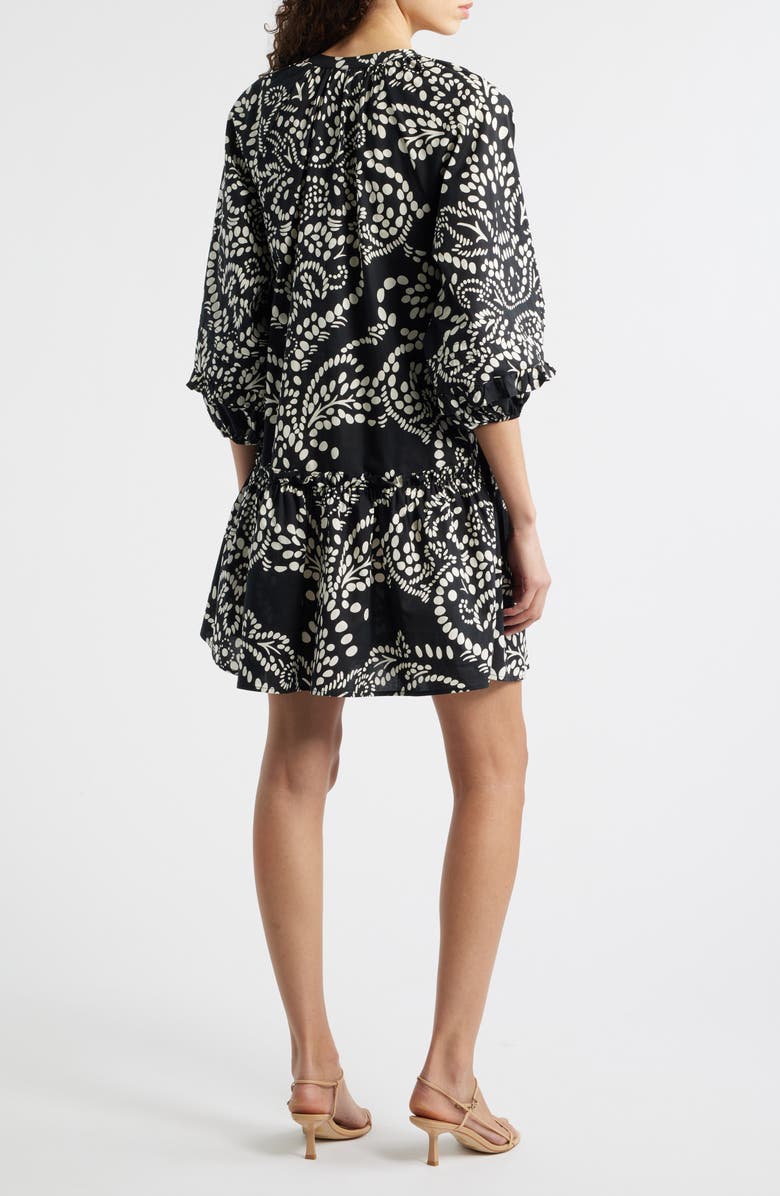 MELLODAY Print Poplin Minidress, Alternate, color, Black/ Beige Print