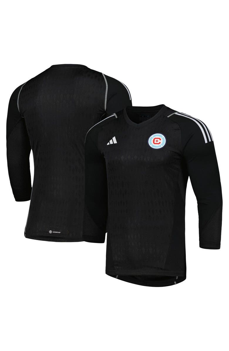 adidas Men's adidas Black Chicago Fire 2023 Goalkeeper Long Sleeve Replica Jersey, Main, color, 