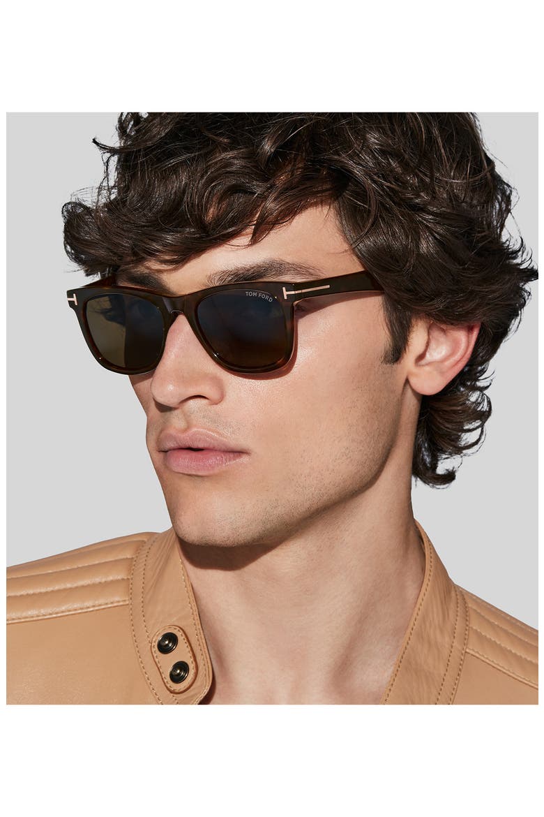 Kevyn 52mm Square Sunglasses, Alternate, color, DARK HAVANA / T LOGO / ROVIEX
