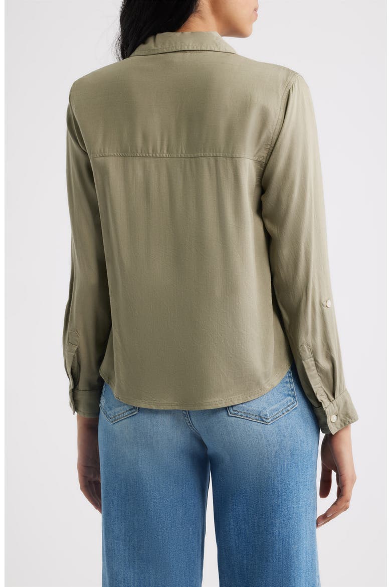 Felicity Button-Up Shirt, Alternate, color, OLIVINE
