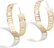 WEAR by Erin Andrews x Baublebar Gold Arizona Cardinals Large Cutout Hoop Earrings