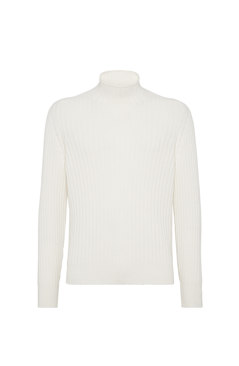 Brunello Cucinelli Ribbed turtleneck sweater, Main, color, Panama